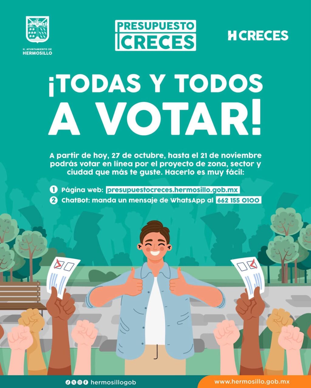Invita Gobierno Municipal a participar en las votaciones del Presupuesto CRECES 2025